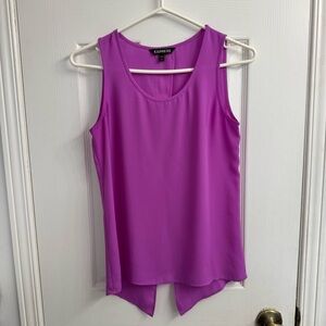 Express Women's Vivid Fuchsia Sleeveless Tank with Back Slit - Size XS
